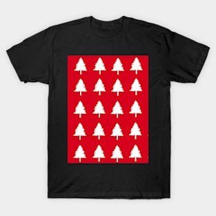 Christmas trees red regular pattern T-Shirt